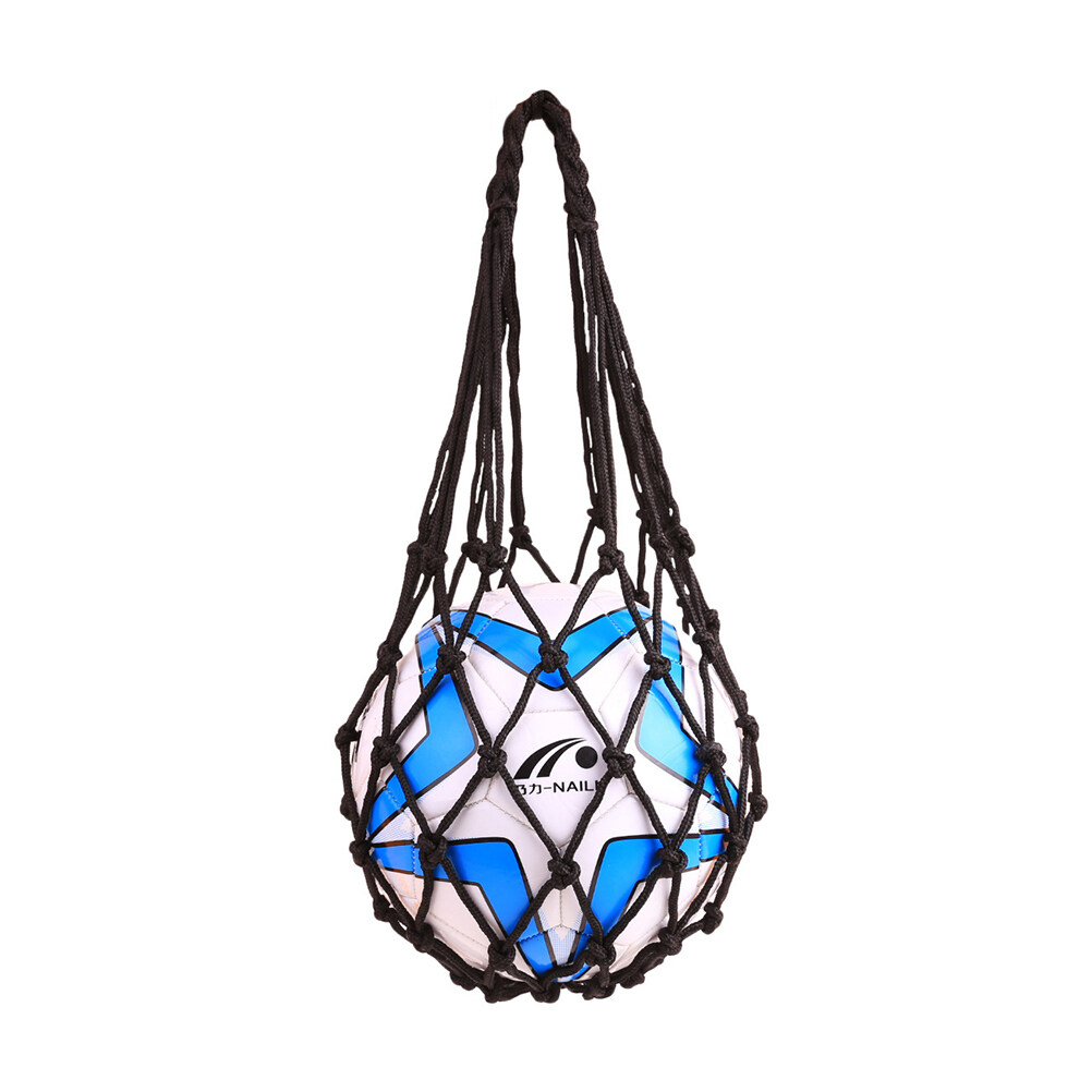 NUOLUX Bag Volleyball Basketball Football Soccer Storage Net Bag Ball Carry Mesh for Single Ball (Black)
